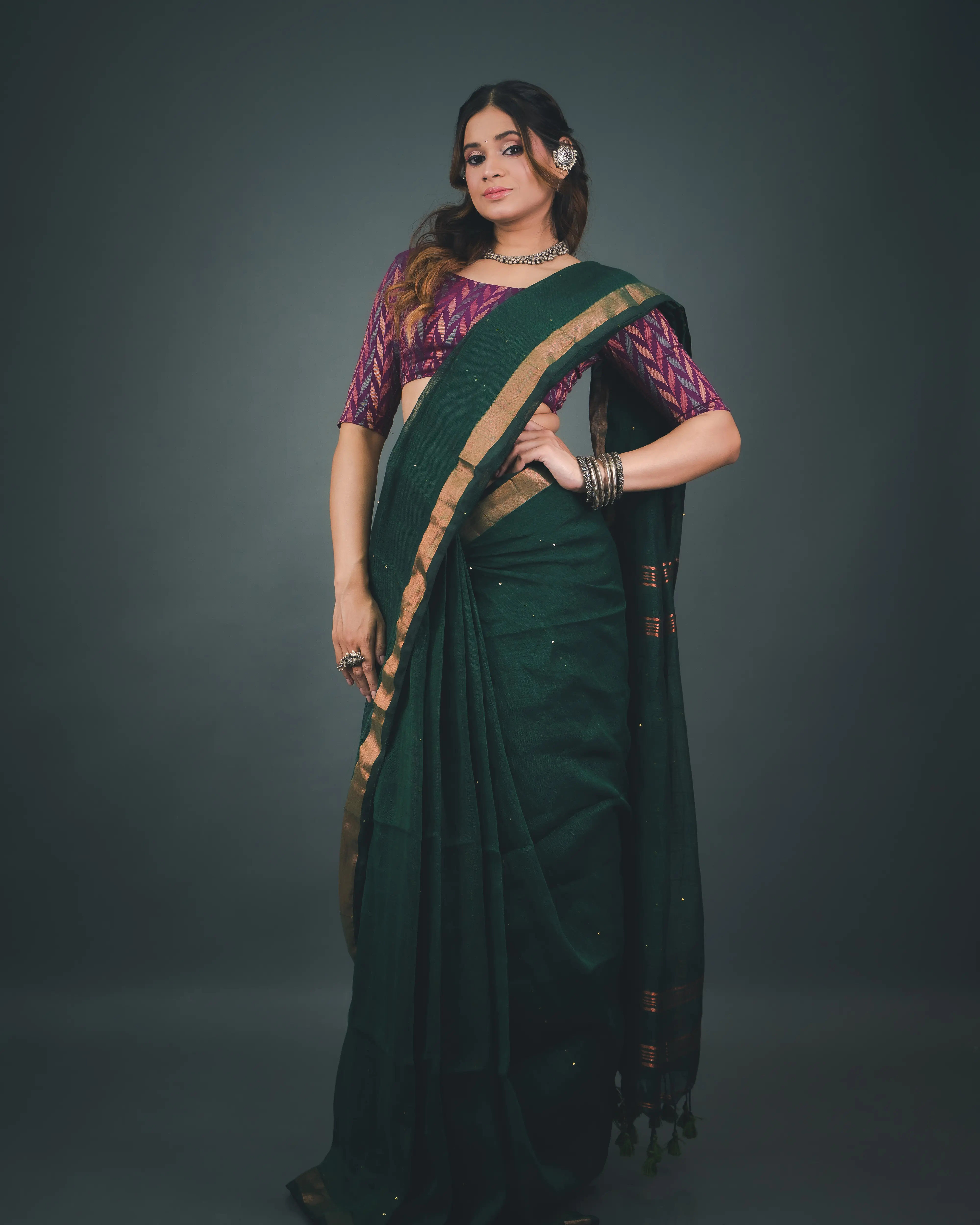 Linen sarees